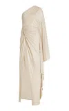 Lapointe Coated Jersey One Shoulder Gown In Neutral