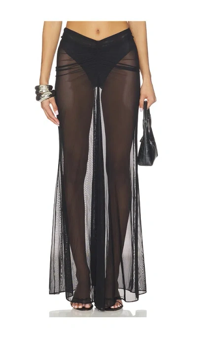 Lapointe Ruched Maxi Skirt In Black