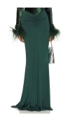 Lapointe Ruched Maxi Skirt In Green