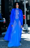 Lapointe Mesh Ruched Maxi Skirt In Blue