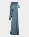 Lapointe Satin Asymmetric Draped Gown