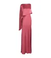 Lapointe Satin Asymmetric Gown In Pink