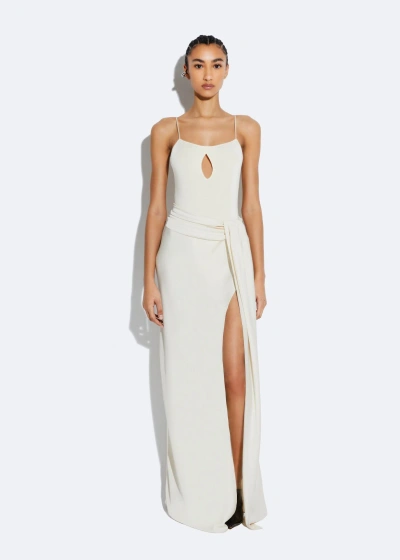 Lapointe Satin Asymmetric Maxi Skirt In Cream