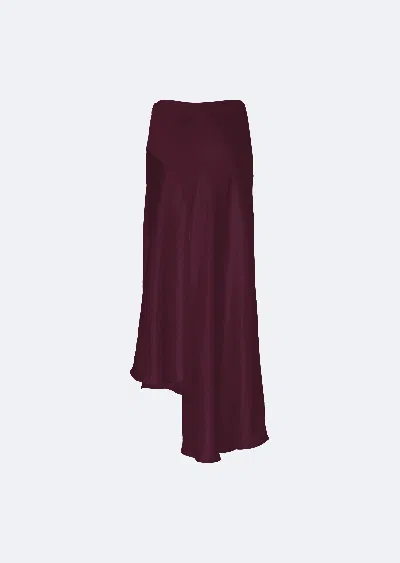 Lapointe Satin Asymmetrical Skirt In Mulberry