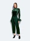 Lapointe Satin Belted Cropped Pant In Forest