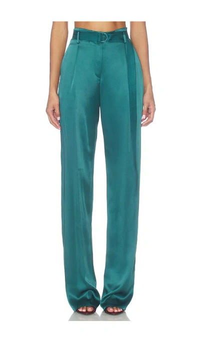 Lapointe Satin Belted Pant In Blue