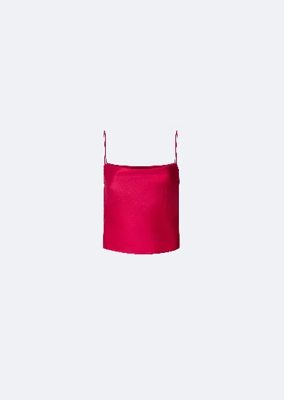Lapointe Satin Bias Cami In Cerise