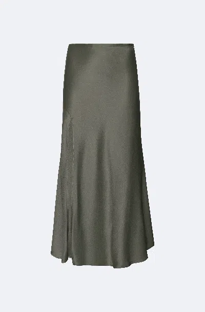 Lapointe Satin Bias Midi Skirt In Animal Print