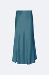 Lapointe Satin Bias Midi Skirt In Slate