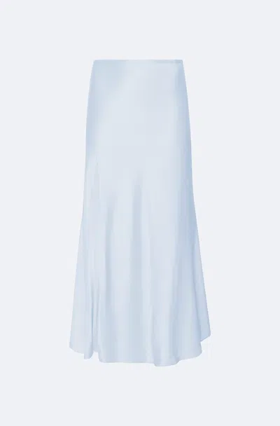 Lapointe Satin Bias Slit Midi Skirt In Cloud