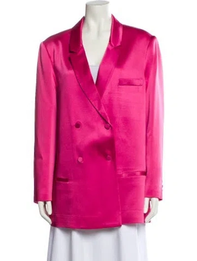 Pre-owned Lapointe Satin Blazer In Pink