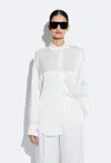 Lapointe Doubleface Multiway Satin Button-down Shirt In White