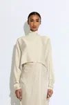 Lapointe Double Face Satin Crop Caftan Top