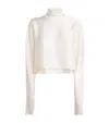 Lapointe Satin Caftan Top In White