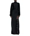Lapointe Satin Caftan Top In Black