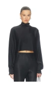 Lapointe Satin Caftan Top In Black