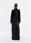 Lapointe Satin Caftan Top In Black