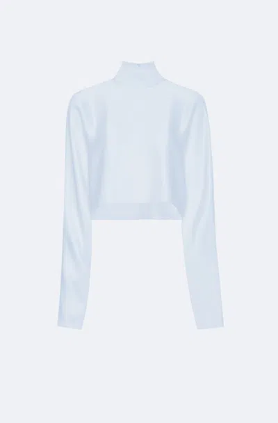 Lapointe Satin Caftan Top In Cloud