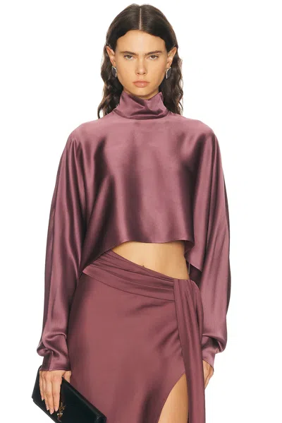 Lapointe Satin Caftan Top In Burgundy