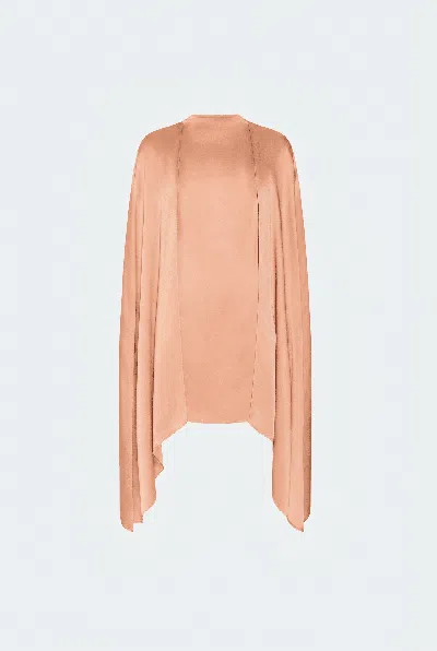 Lapointe Satin Cape Sleeve Mini Dress In Neutral