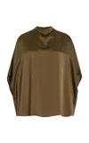 Lapointe Satin Cape T-shirt In Green