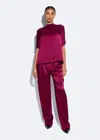 Lapointe Satin Cape Tee In Berry