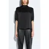 Lapointe Satin Cape Tee In Black