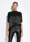 Lapointe High-neck Cape Top In Black