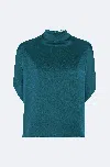 Lapointe Satin Cape Tee In Blue