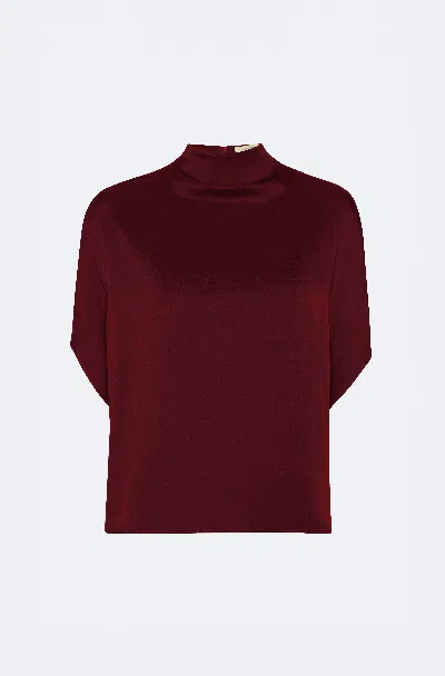 Lapointe Satin Cape Tee In Brown