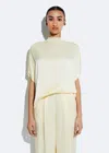 Lapointe Satin Cape Tee In Butter