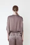 Lapointe Satin Cape Tee In Cinder