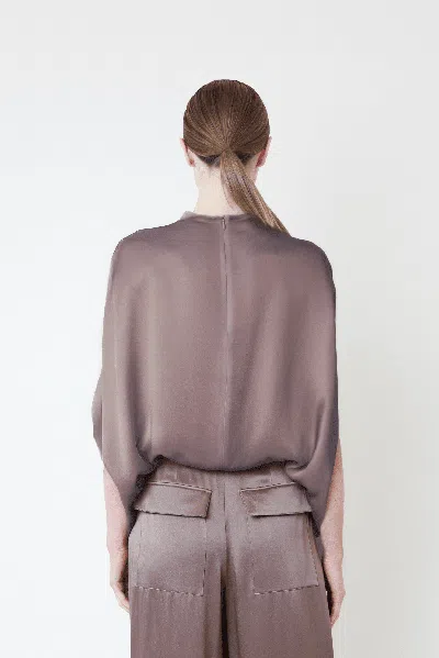 Lapointe Satin Cape Tee In Cinder