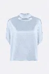 Lapointe Satin Cape Tee In Cloud