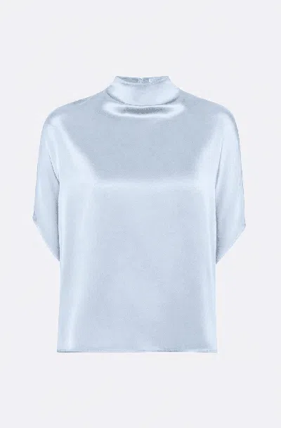 Lapointe Satin Cape Tee In Cloud