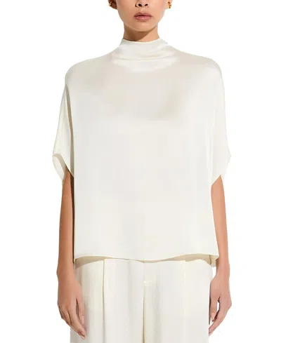 Lapointe Satin Cape Tee In Neutral