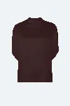 Lapointe Satin Cape Tee In Dark Brown