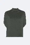 Lapointe Satin Cape Tee In Green