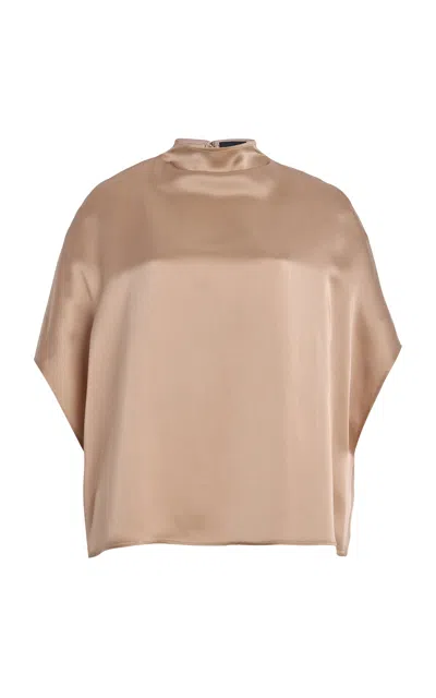 Lapointe Satin Cape Tee In Neutral