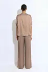 Lapointe Satin Cape Tee In Oat