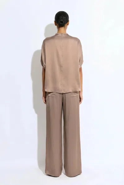 Lapointe Satin Cape Tee In Oat
