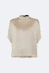 Lapointe Satin Cape Tee In Sand
