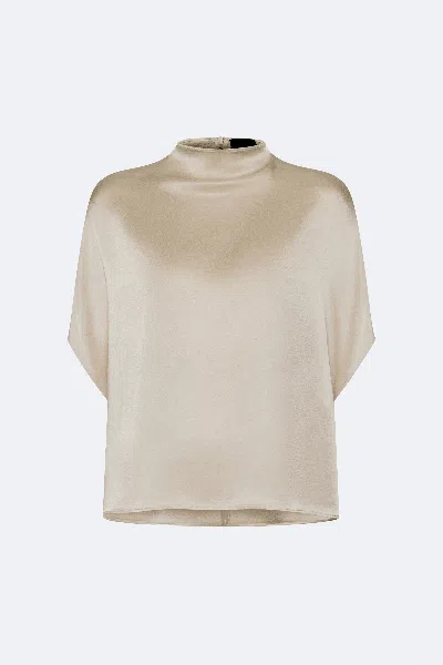 Lapointe Satin Cape Tee In Sand