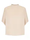 Lapointe Satin Cape Top In Neutral