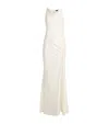 Lapointe Satin Cowl-neck Maxi Dress In White