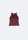 Lapointe Satin Cropped Cami In Merlot