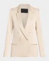 Lapointe Satin Double-breasted Jacket In Neutral