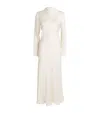 Lapointe Satin Draped Midi Dress In White