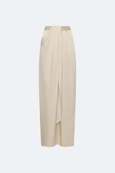 Lapointe Satin Draped Relaxed Pant In Sand