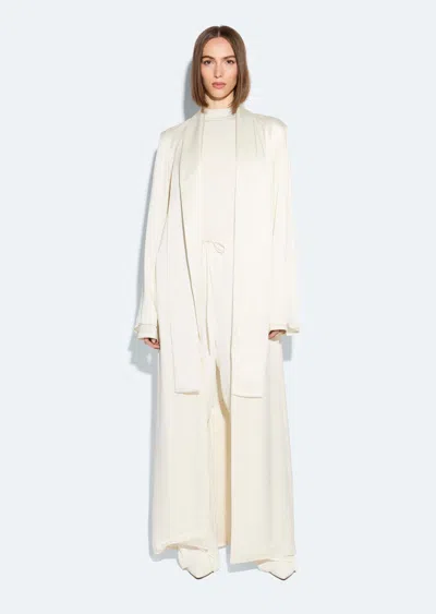 Lapointe Satin Duster Coat In Cream